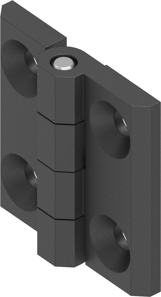 180° Hinge, Zinc die black powder-coated