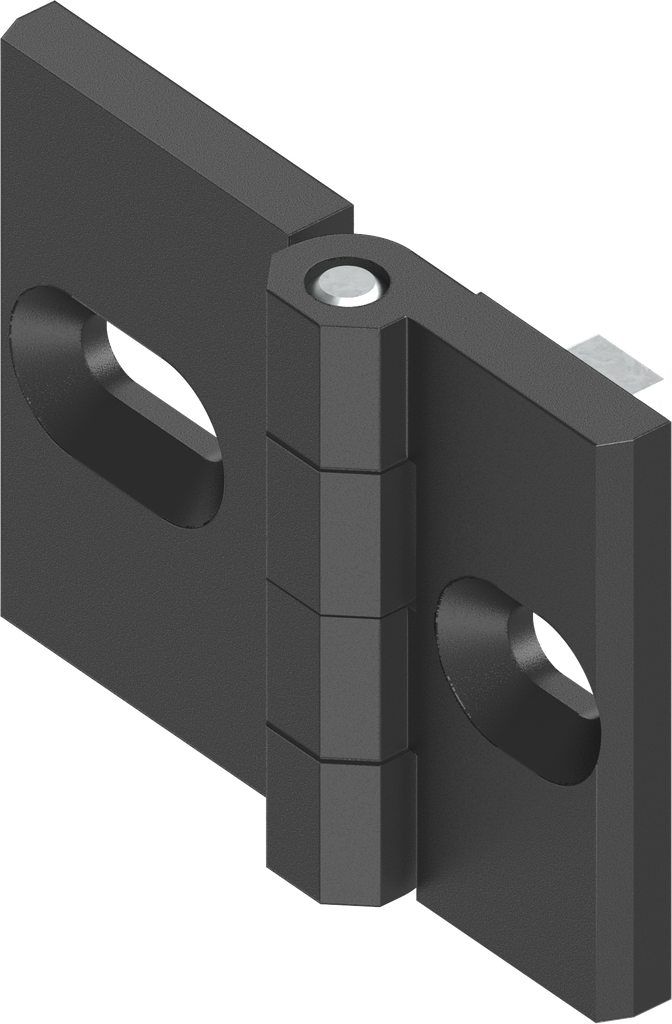 180° Profile rail hinge, Zinc die black powder-coated