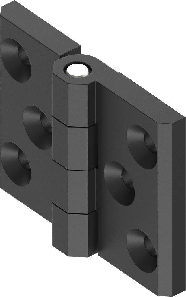 180° Hinge, Zinc die black powder-coated