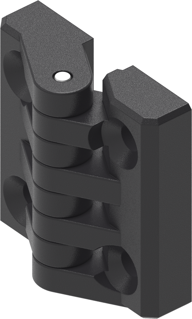 180° Hinge with knuckles, Polyamide GF black