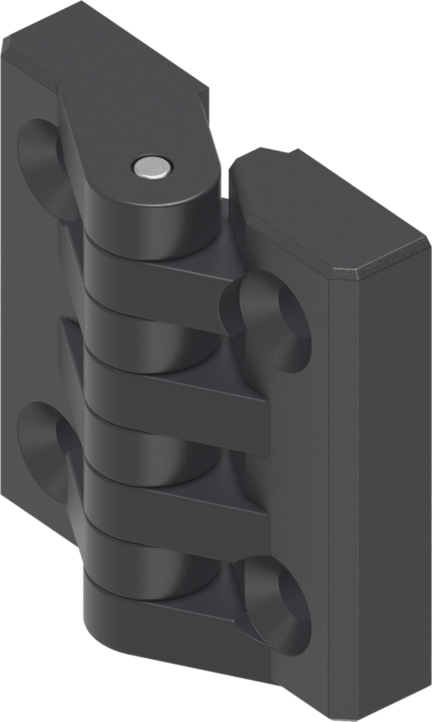 180° Hinge with knuckles, Polyamide GF black