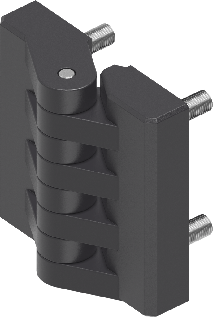 180° Hinge with knuckles, Polyamide GF black