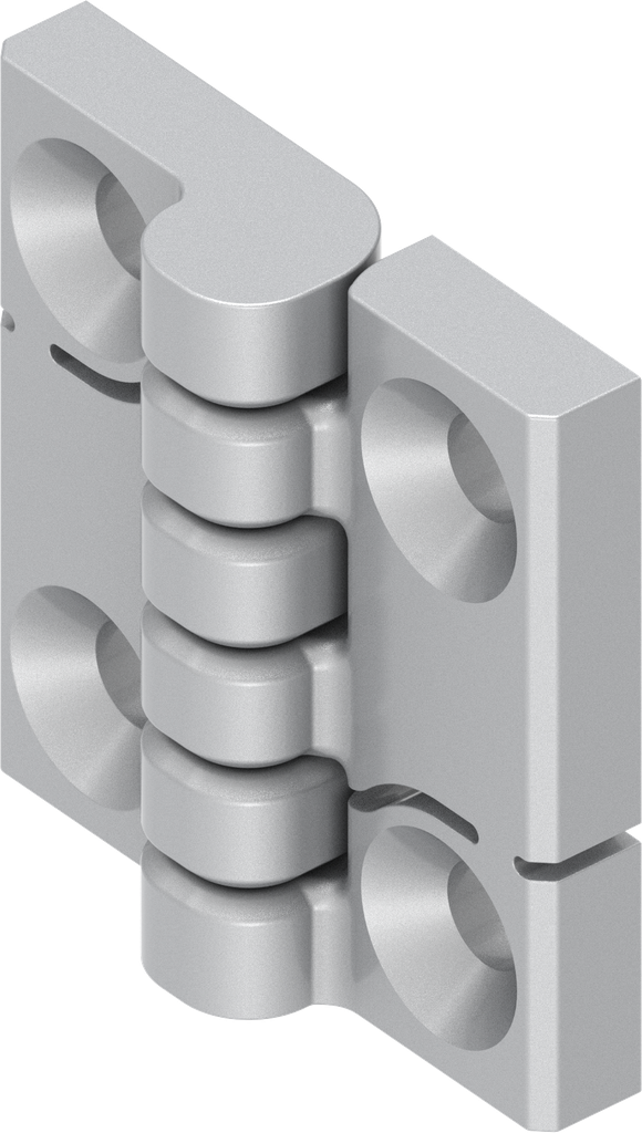 180° Inklikbaar scharnier, polyamide GF zilver