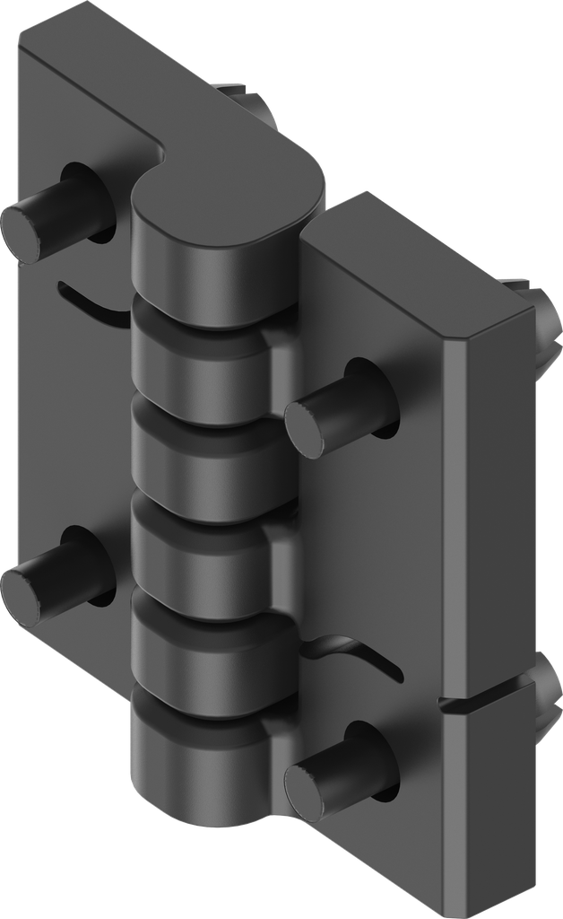 180° Inklikbaar scharnier, polyamide GF zwart