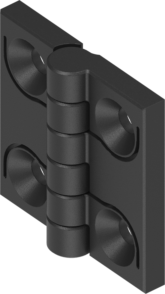 180° Inklikbaar scharnier, polyamide GF zwart