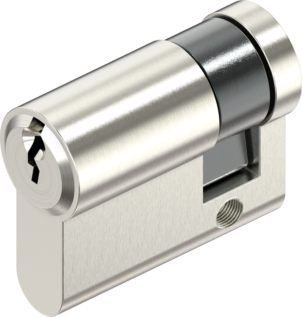 Profile half cylinder acc. to DIN 18252, keyed different with 3 keys, Brass nickel-plated