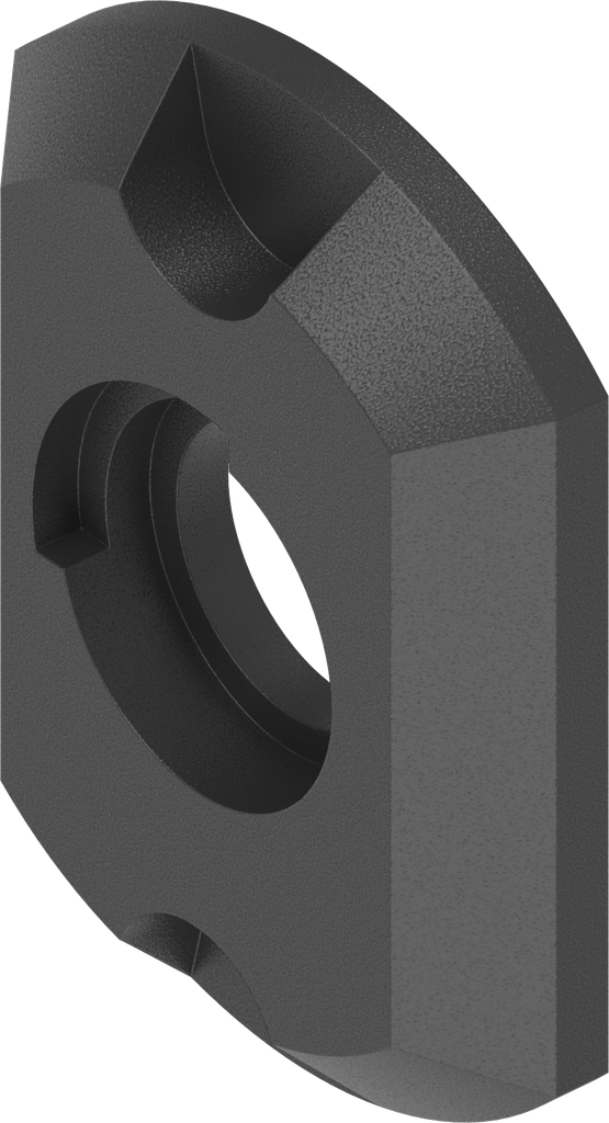 Rozet met 90° begrenzing rechts voor afsluitbaar hevelslot, polyamide GF zwart