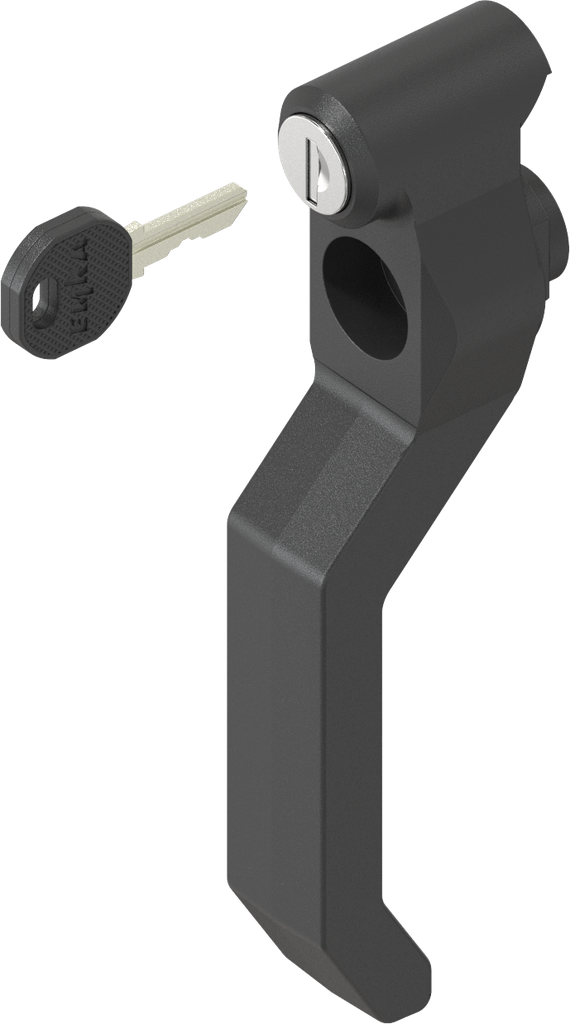 poignée extérieure clé EK 333 pour axe en acier, polyamide GF noir