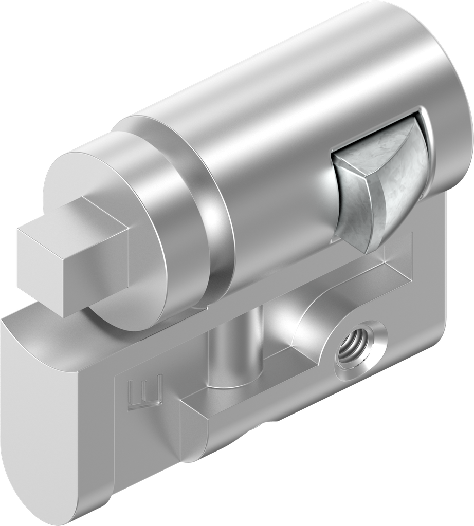 Profile half cylinder with insert square 6, Zinc die chrome-plated