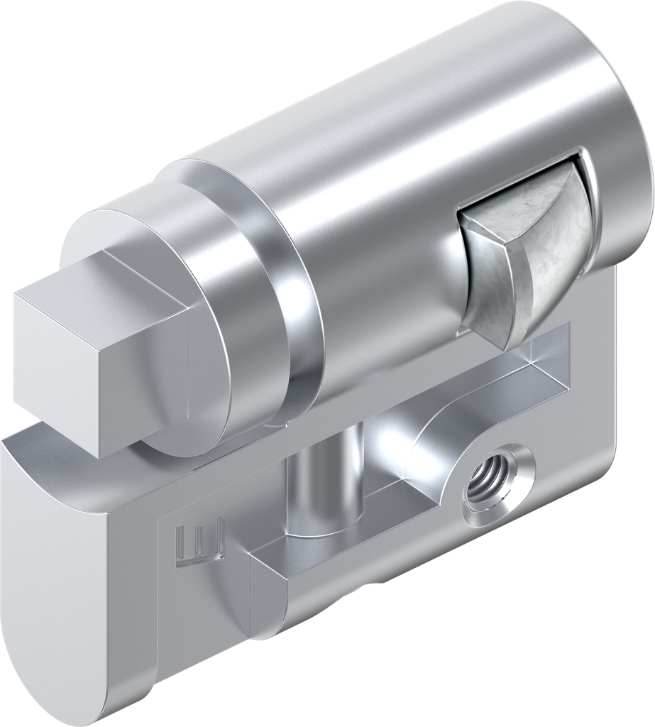 Profile half cylinder with insert square 8, Zinc die chrome-plated