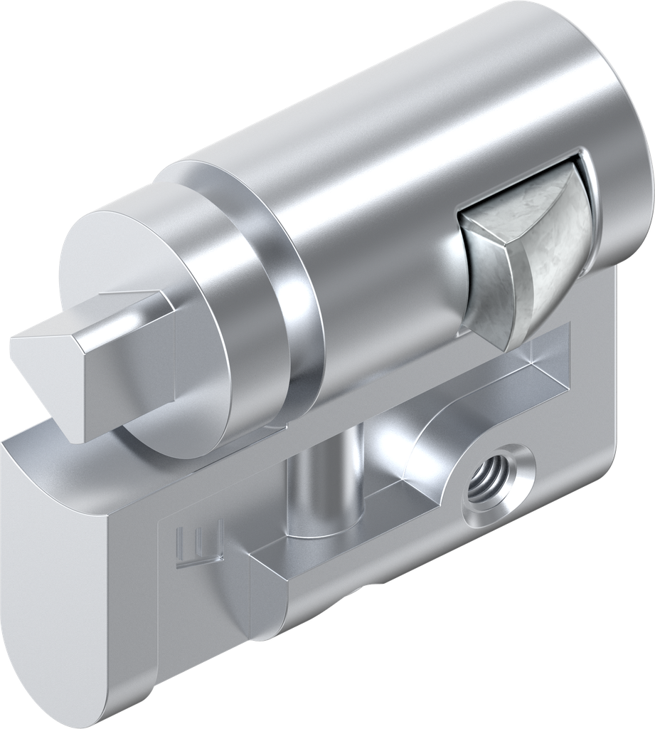 Profile half cylinder with insert triangular 8, Zinc die chrome-plated