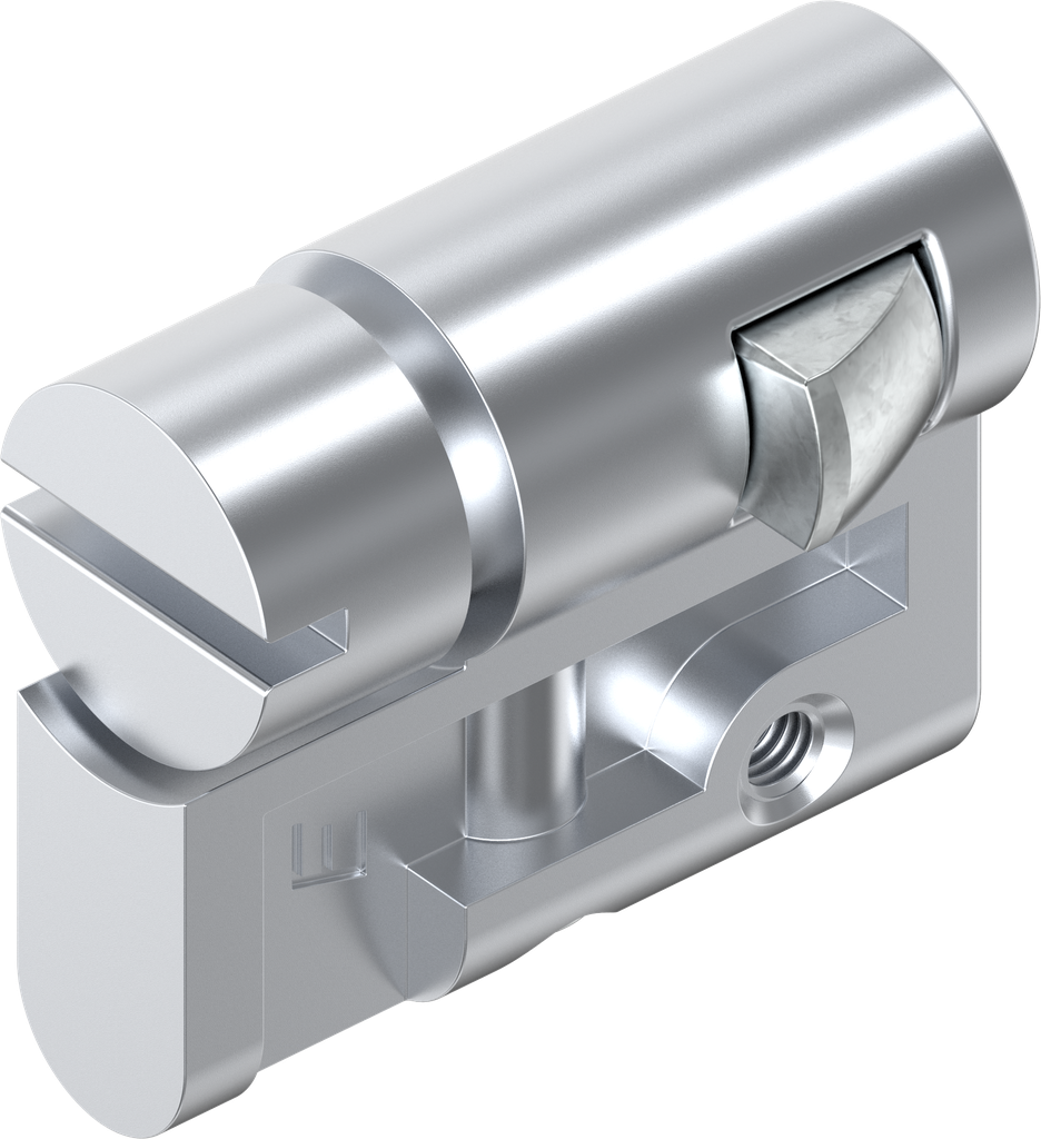 Profile half cylinder with insert slot 2 x 4, Zinc die chrome-plated