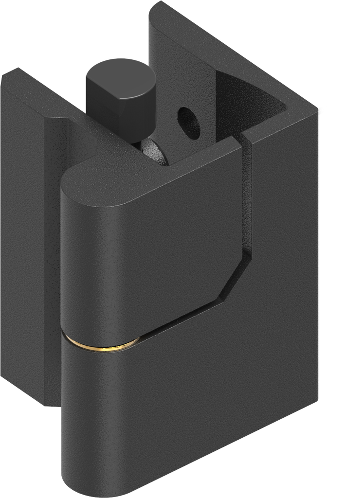 180° Hinge, right version, Zinc die black powder-coated