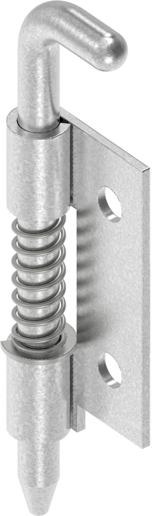 Bisagra con eje de resorte, derecha, acero galvanizado