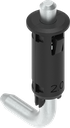 Stiftscharnier voor Ts = 2 mm, polyamide en GD-Zn (Zamak) zwart