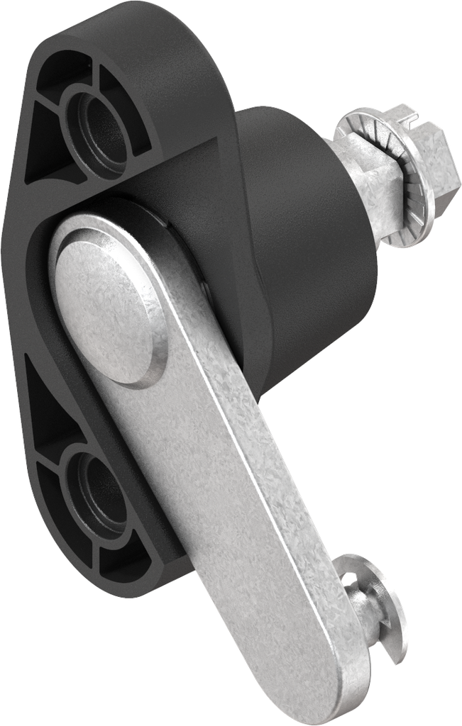 Vergrendeling met draai-span-functie voor meerpuntsvergrendeling, rechter uitvoering, polyamide zwart en GD-Zn (Zamak)