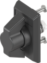 Escutcheon with wing knob, non-keyed, Polyamide black and zinc die black powder-coated