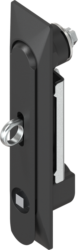 Swinghandle 1150 with insert square 7 and for padlock, Zinc die black powder-coated