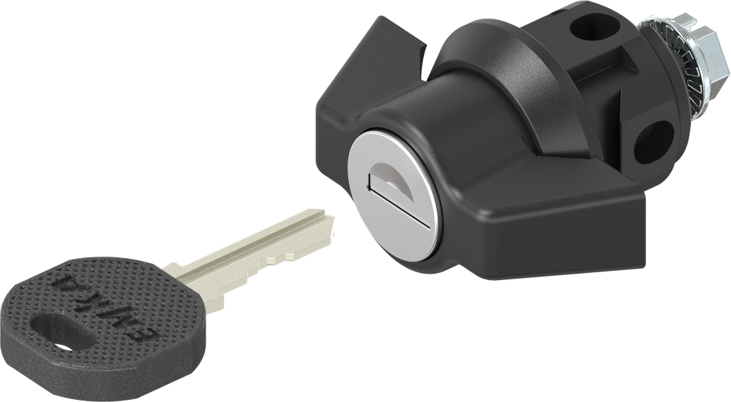 Wing knob quarter turn clip fix, keyed different, Polyamide GF black