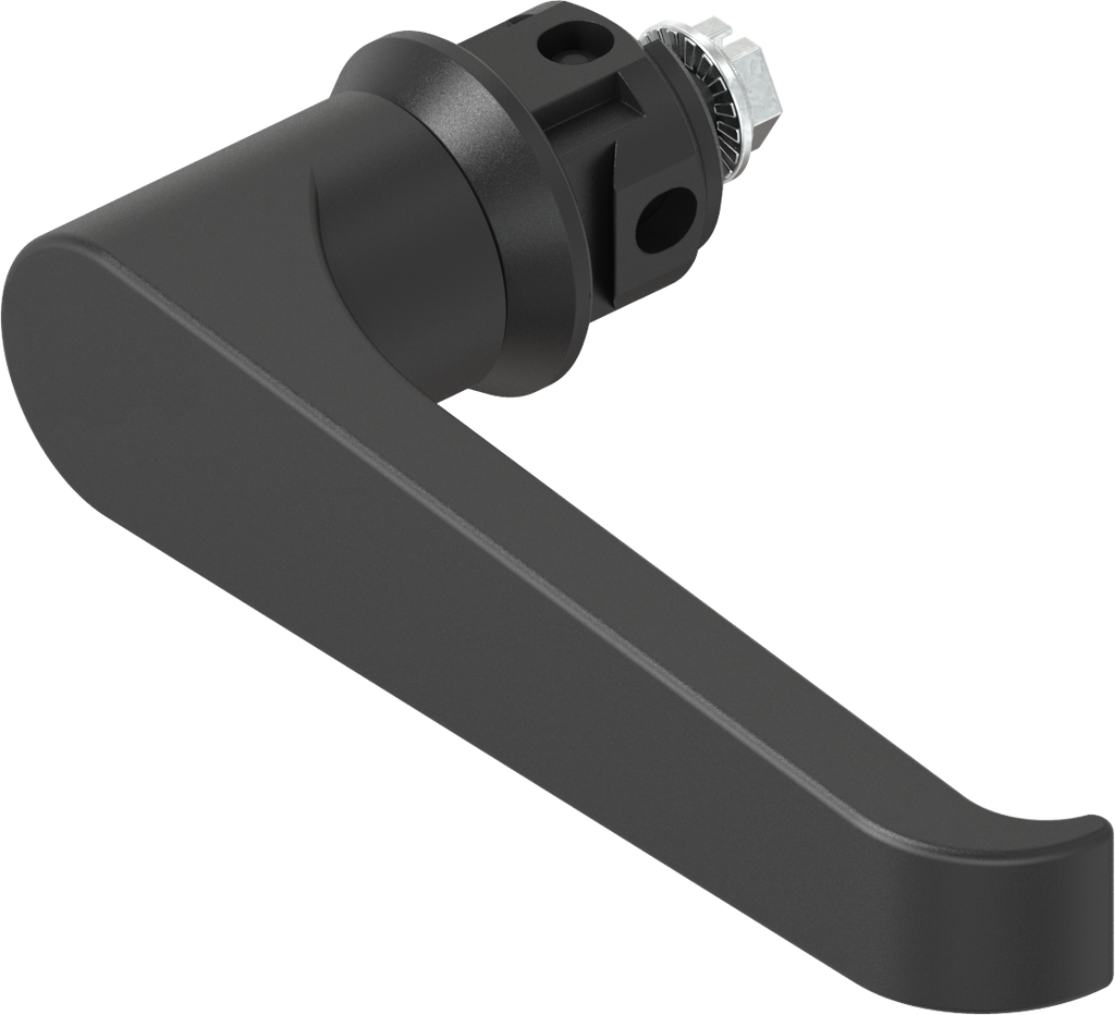 L-handle quarter turn clip fix, non-keyed, Polyamide GF black