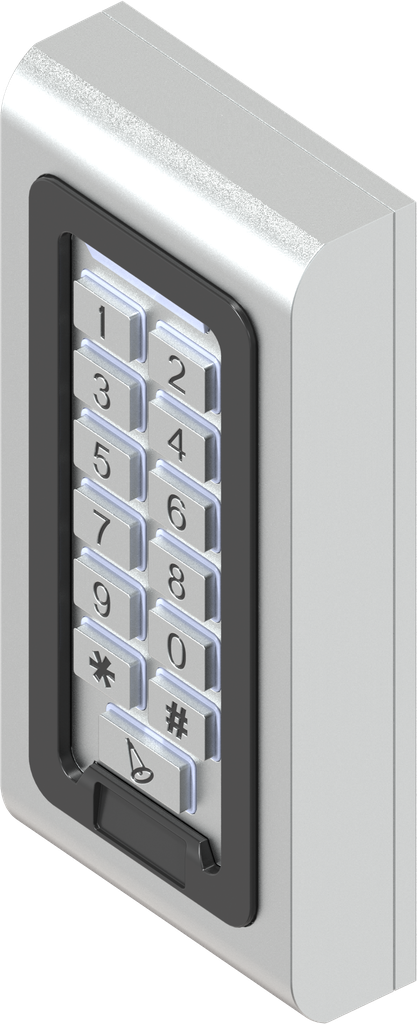 Card reader with keypad, Zinc die electropolished