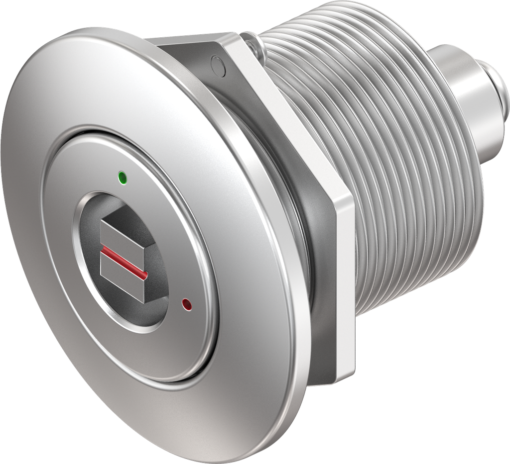 Safety quarter turn version railway with optical opening indicator and marking, left version, Stainless steel AISI 316