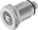 Draai-span-slot links vierkant 7 met aanduiding, RVS 316