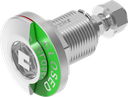 Compression latch square 8 with OPEN - CLOSED indicator, left version, Stainless steel AISI 316 pickled and passivated