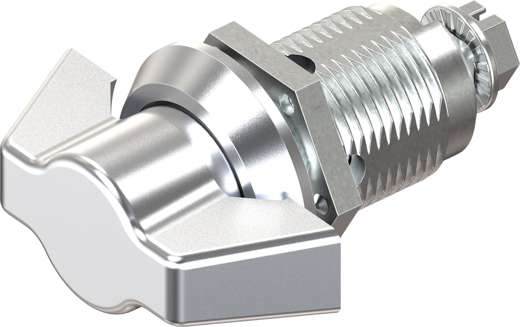 Wing knob quarter turn, non-keyed, Zinc die chrome-plated