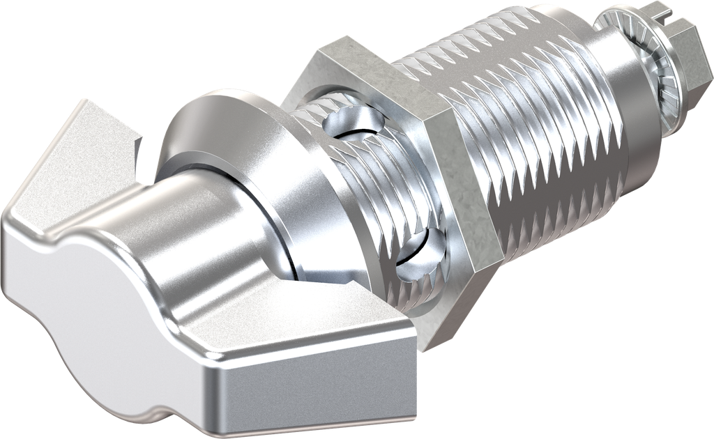 Wing knob quarter turn, non-keyed, Zinc die chrome-plated