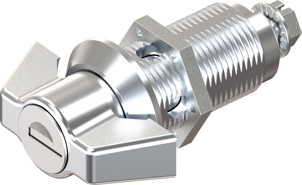 Wing knob quarter turn, keyed different, Zinc die chrome-plated