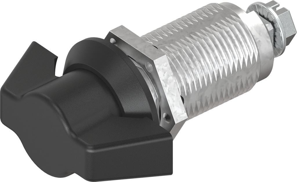 Wing knob quarter turn, non-keyed, Zinc die black powder-coated