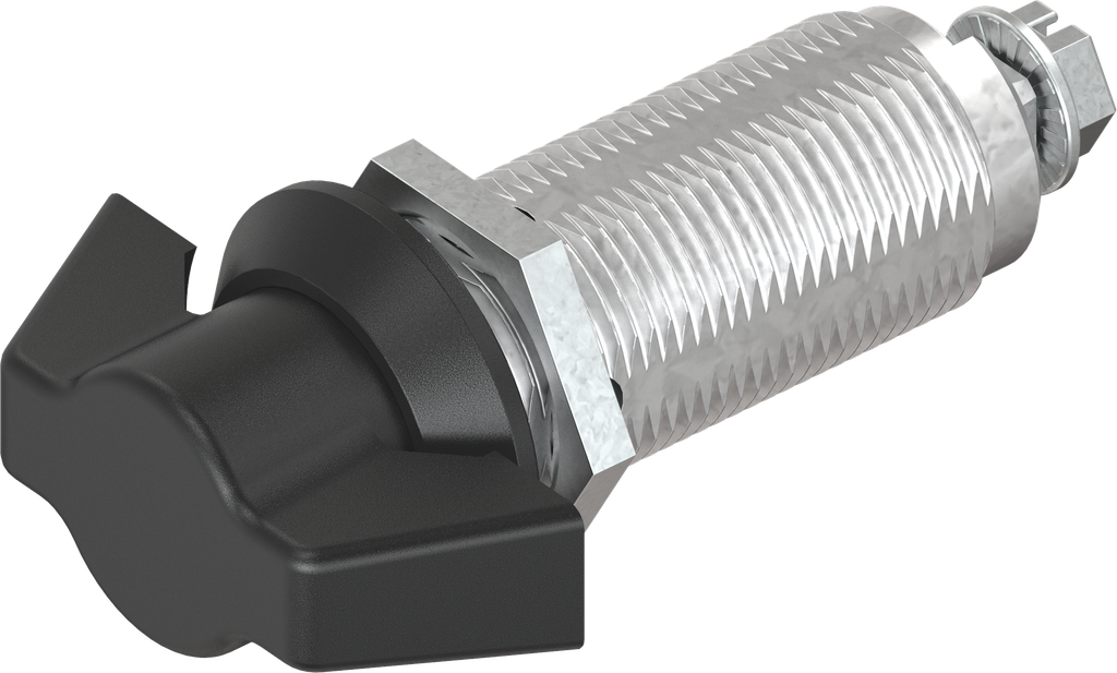 Wing knob quarter turn, non-keyed, Zinc die black powder-coated