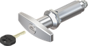 T-handle quarter turn, keyed EK 333, Zinc die chrome-plated