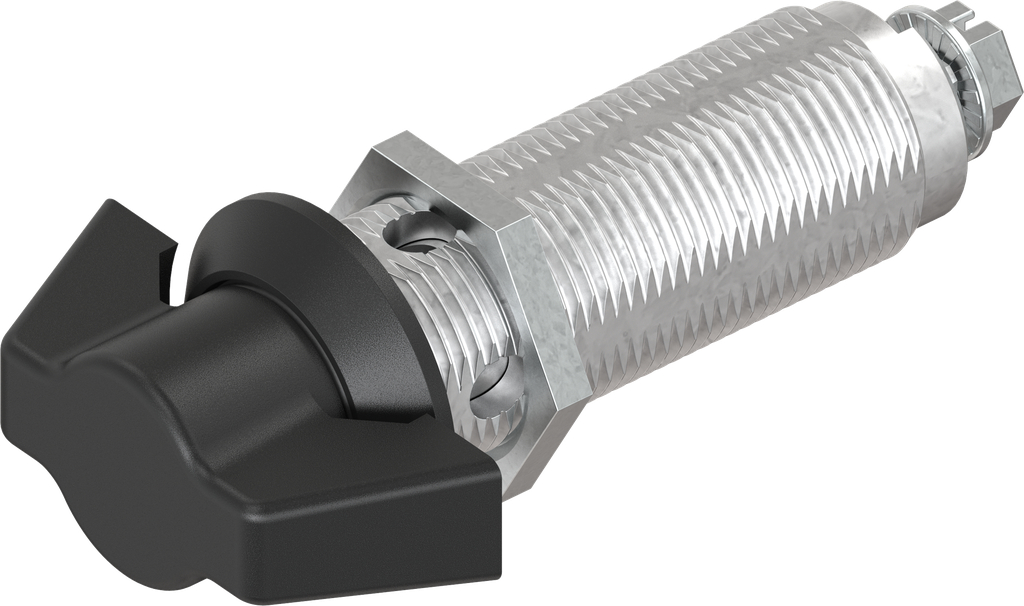 Wing knob quarter turn, non-keyed, Zinc die black powder-coated