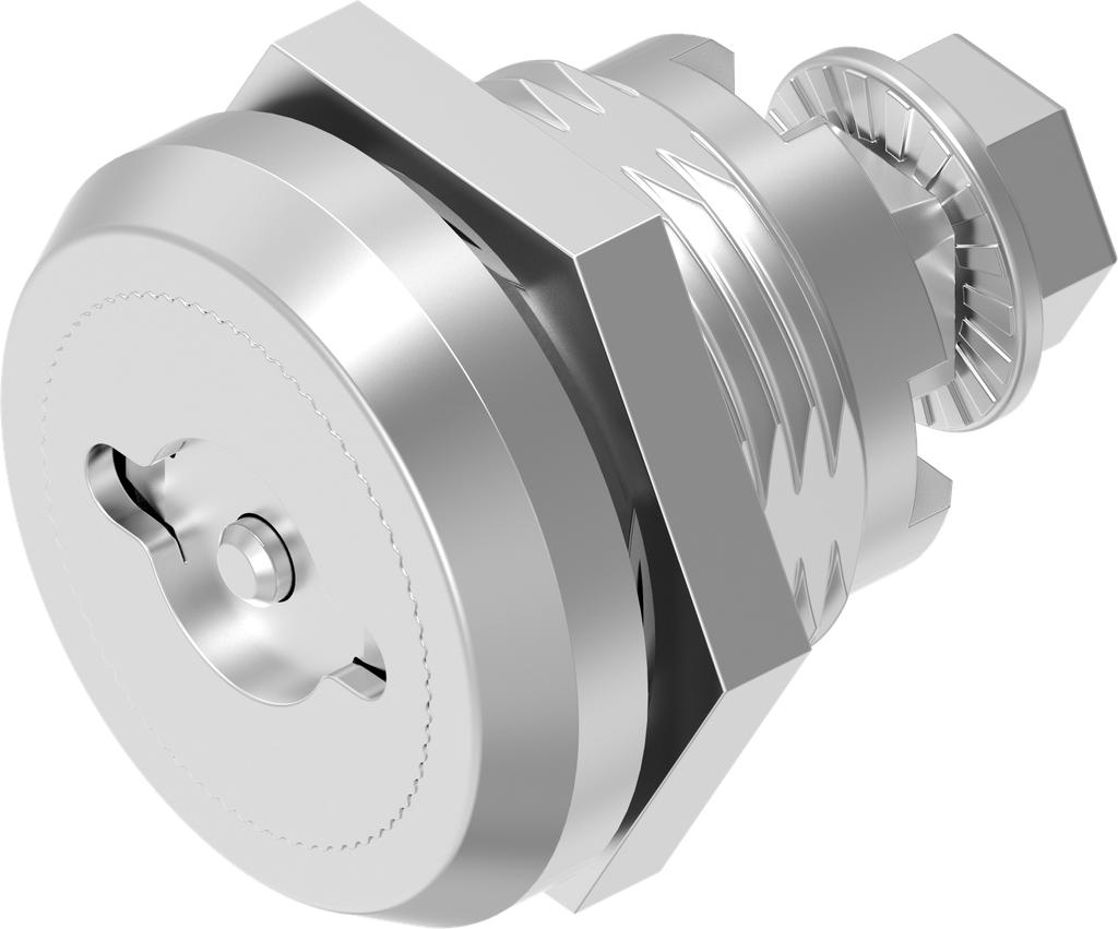 Trilvast slot dubbelbaard 3 variant links met stofbescherming, RVS 303