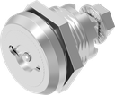 Safety quarter turn double bit 3 with dust cap, left version, Stainless steel AISI 303