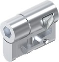 Profile half cylinder with insert hexagon female SW8, Zinc die chrome-plated