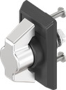 Escutcheon with wing knob, non-keyed, Stainless steel and polyamide black