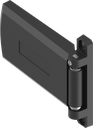 180° 3D Hinge, Zinc die black powder-coated