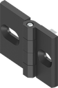 180° Profile rail hinge, Zinc die black powder-coated