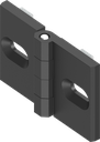 180° Profile rail hinge, Zinc die black powder-coated