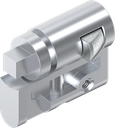 Profile half cylinder with insert square 7, Zinc die chrome-plated