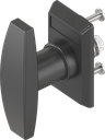 Escutcheon with T-handle, non-keyed, Polyamide black and zinc die black powder-coated